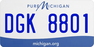MI license plate DGK8801