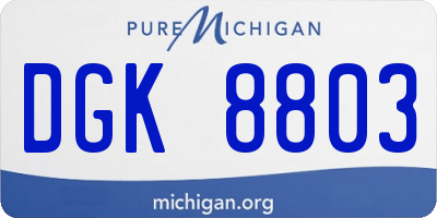 MI license plate DGK8803