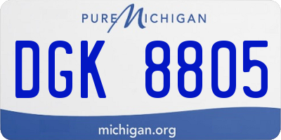 MI license plate DGK8805