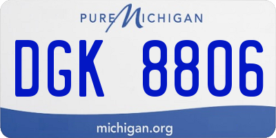 MI license plate DGK8806