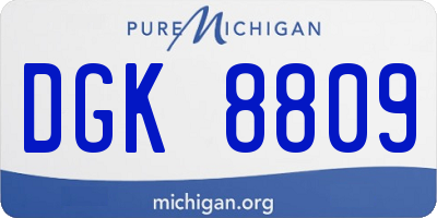 MI license plate DGK8809