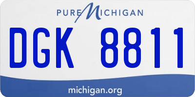 MI license plate DGK8811