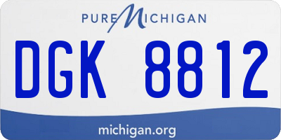 MI license plate DGK8812