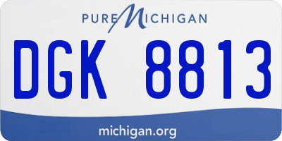 MI license plate DGK8813