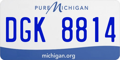 MI license plate DGK8814