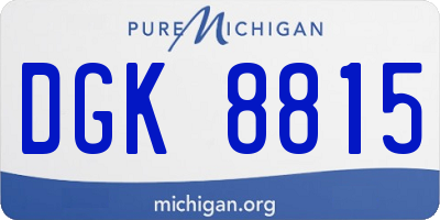 MI license plate DGK8815