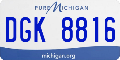 MI license plate DGK8816