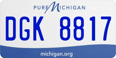 MI license plate DGK8817