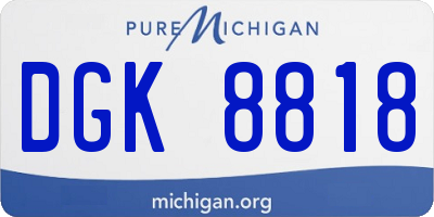 MI license plate DGK8818