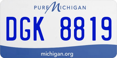 MI license plate DGK8819