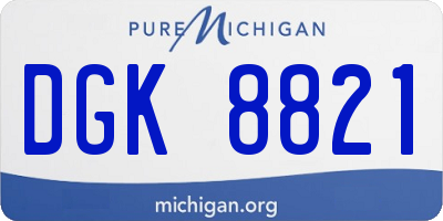 MI license plate DGK8821
