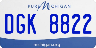 MI license plate DGK8822