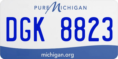 MI license plate DGK8823