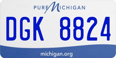MI license plate DGK8824