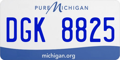 MI license plate DGK8825