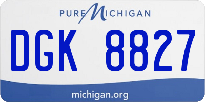 MI license plate DGK8827