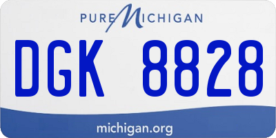 MI license plate DGK8828