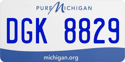 MI license plate DGK8829