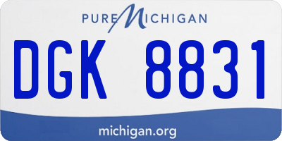 MI license plate DGK8831