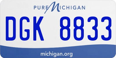 MI license plate DGK8833