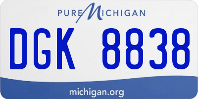 MI license plate DGK8838
