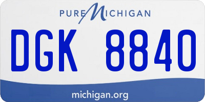 MI license plate DGK8840