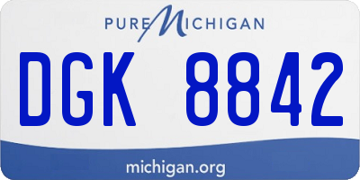 MI license plate DGK8842