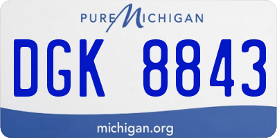 MI license plate DGK8843