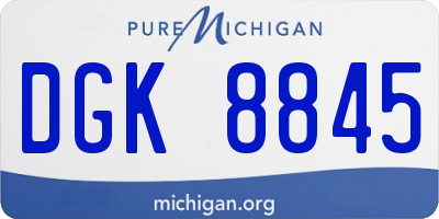 MI license plate DGK8845
