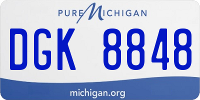MI license plate DGK8848