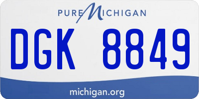 MI license plate DGK8849