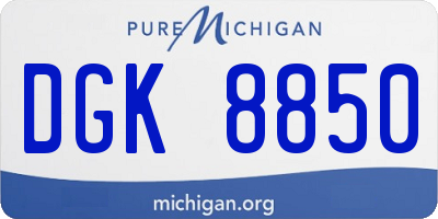MI license plate DGK8850
