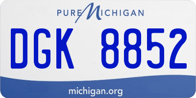 MI license plate DGK8852