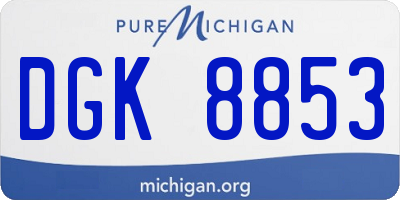 MI license plate DGK8853