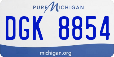 MI license plate DGK8854