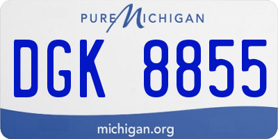 MI license plate DGK8855