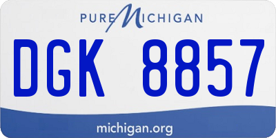 MI license plate DGK8857