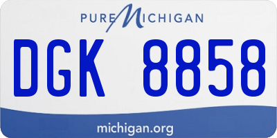 MI license plate DGK8858