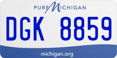 MI license plate DGK8859