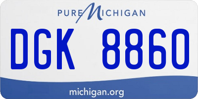 MI license plate DGK8860
