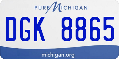 MI license plate DGK8865