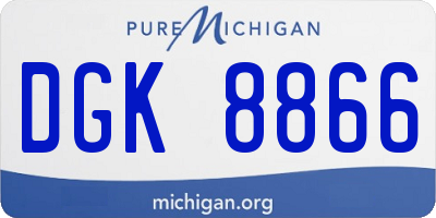 MI license plate DGK8866