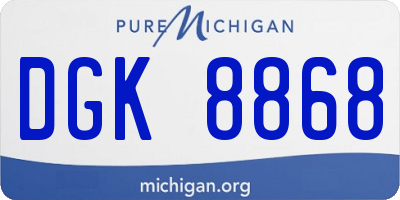 MI license plate DGK8868