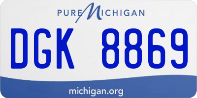 MI license plate DGK8869