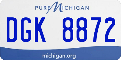 MI license plate DGK8872