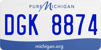 MI license plate DGK8874
