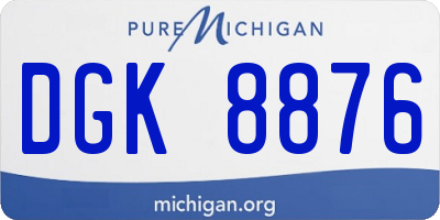 MI license plate DGK8876