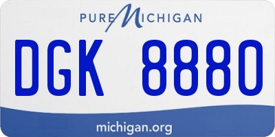 MI license plate DGK8880