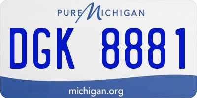 MI license plate DGK8881