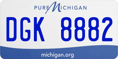 MI license plate DGK8882